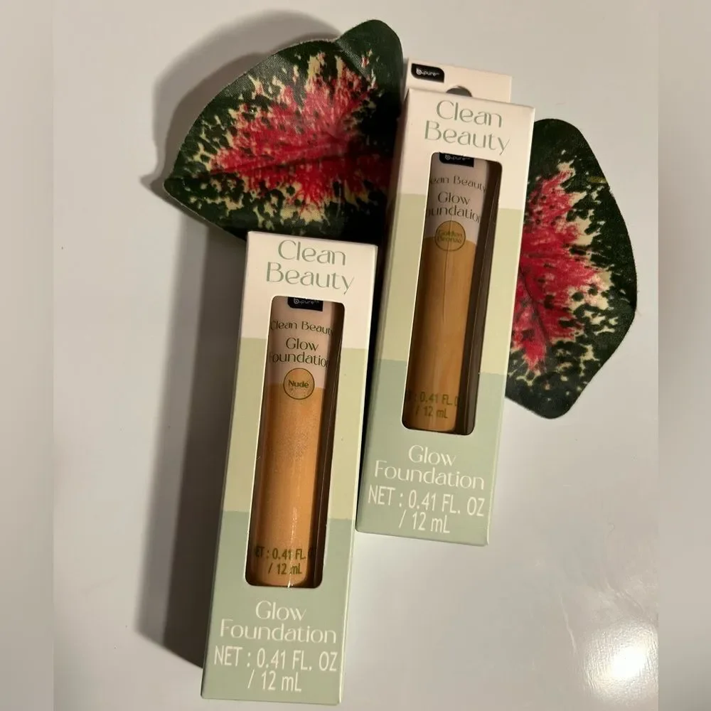 🛍️2X B-Pure Clean Beauty Glow Foundation Golden Bronze NET:0.41FL.OZ/12mL💥